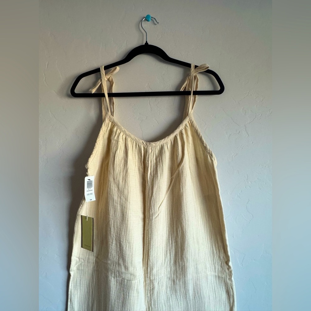 ARITZIA Wilfred Free Candour Jumpsuit Gauze Tie Shoulder Organic Cotton - Size M - Picture 2 of 9